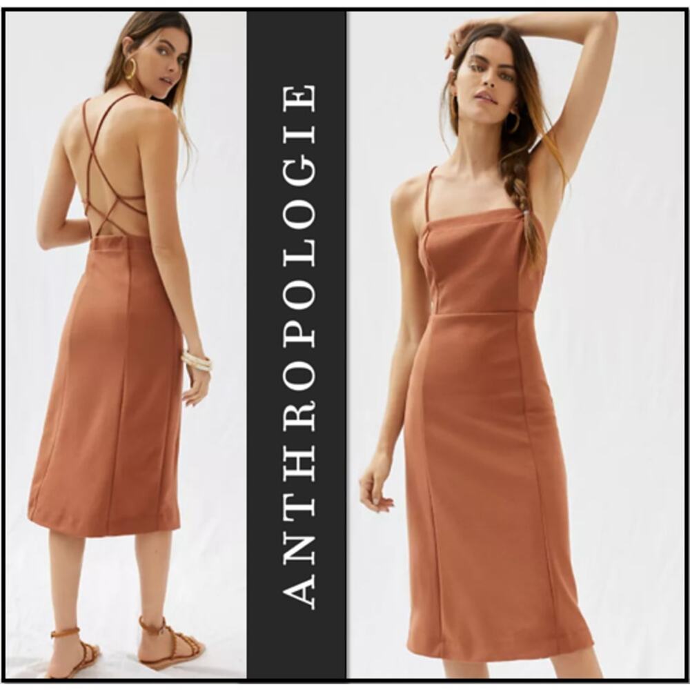 Anthropologie Slim Strappy Midi Dress